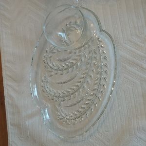 Vintage Federal glass snack set
